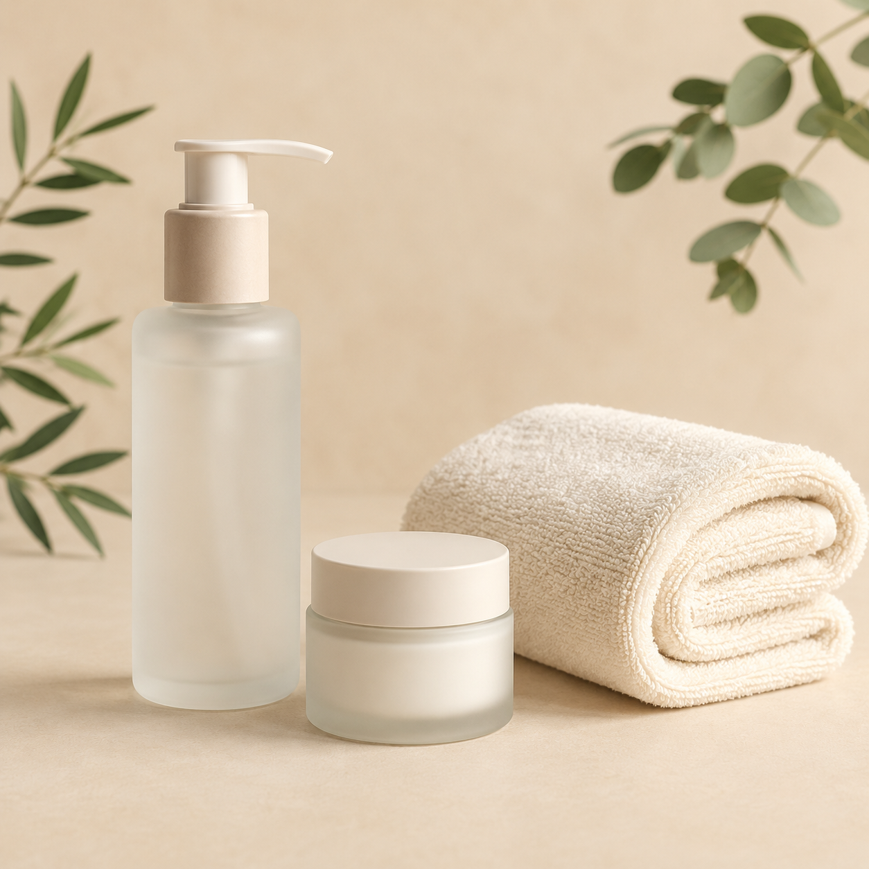 Limpiador y crema hidratante de cuidado facial