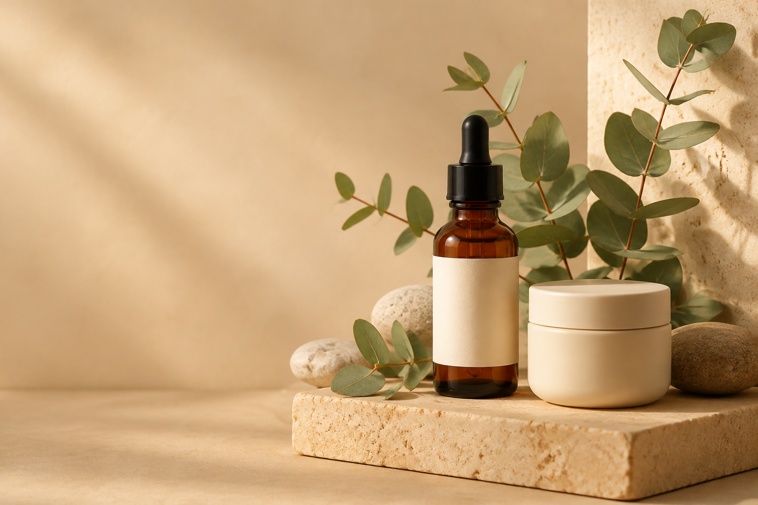 Sérum cosmético y crema de uso diario